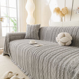 Thick Cozy 3D Cable Sofa Throw Cover, Plush Jacquard Warm Fleece Throw Blanket - Ornate Home