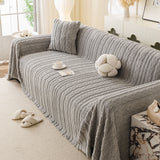 Thick Cozy 3D Cable Sofa Throw Cover, Plush Jacquard Warm Fleece Throw Blanket - Ornate Home