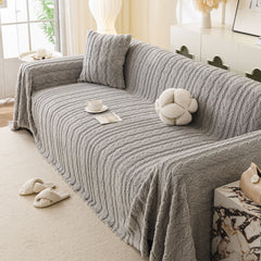Thick Cozy 3D Cable Sofa Throw Cover, Plush Jacquard Warm Fleece Throw Blanket - Ornate Home