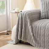 Thick Cozy 3D Cable Sofa Throw Cover, Plush Jacquard Warm Fleece Throw Blanket - Ornate Home