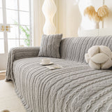 Thick Cozy 3D Cable Sofa Throw Cover, Plush Jacquard Warm Fleece Throw Blanket - Ornate Home