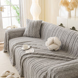 Thick Cozy 3D Cable Sofa Throw Cover, Plush Jacquard Warm Fleece Throw Blanket - Ornate Home