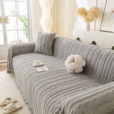 Thick Cozy 3D Cable Sofa Throw Cover, Plush Jacquard Warm Fleece Throw Blanket - Ornate Home