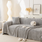 Thick Cozy 3D Cable Sofa Throw Cover, Plush Jacquard Warm Fleece Throw Blanket - Ornate Home