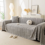 Thick Cozy 3D Cable Sofa Throw Cover, Plush Jacquard Warm Fleece Throw Blanket - Ornate Home