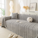 Thick Cozy 3D Cable Sofa Throw Cover, Plush Jacquard Warm Fleece Throw Blanket - Ornate Home