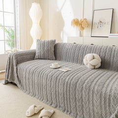 Thick Cozy 3D Cable Sofa Throw Cover, Plush Jacquard Warm Fleece Throw Blanket - Ornate Home