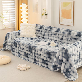 Thick Faux Fur Couch Cover Fluffy Fuzzy Warm Washable Furniture Protector for Kids Pets - Ornate Home