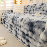 Thick Faux Fur Couch Cover Fluffy Fuzzy Warm Washable Furniture Protector for Kids Pets - Ornate Home