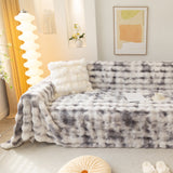 Thick Faux Fur Couch Cover Fluffy Fuzzy Warm Washable Furniture Protector for Kids Pets - Ornate Home
