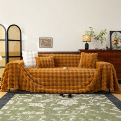 Thick Faux Fur Sofa Cover Fluffy Plush Warm Sofa Slipcover Furniture Protector for Couch Bed - Ornate Home