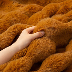 Thick Faux Fur Sofa Cover Fluffy Plush Warm Sofa Slipcover Furniture Protector for Couch Bed - Ornate Home