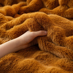 Thick Faux Fur Sofa Cover Fluffy Plush Warm Sofa Slipcover Furniture Protector for Couch Bed - Ornate Home