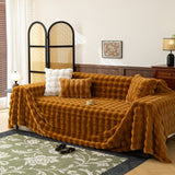 Thick Faux Fur Sofa Cover Fluffy Plush Warm Sofa Slipcover Furniture Protector for Couch Bed - Ornate Home