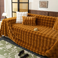 Thick Faux Fur Sofa Cover Fluffy Plush Warm Sofa Slipcover Furniture Protector for Couch Bed - Ornate Home