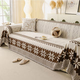 Thick Jacquard Couch Cover for Sectional Sofas, Cozy Washable Sofa Cover Throw Blanket - Ornate Home