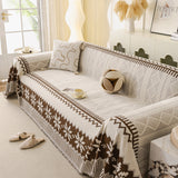 Thick Jacquard Couch Cover for Sectional Sofas, Cozy Washable Sofa Cover Throw Blanket - Ornate Home