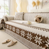 Thick Jacquard Couch Cover for Sectional Sofas, Cozy Washable Sofa Cover Throw Blanket - Ornate Home