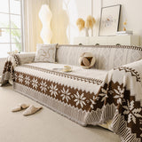 Thick Jacquard Couch Cover for Sectional Sofas, Cozy Washable Sofa Cover Throw Blanket - Ornate Home