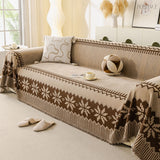 Thick Jacquard Couch Cover for Sectional Sofas, Cozy Washable Sofa Cover Throw Blanket - Ornate Home