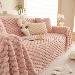 Thick Plush Faux Fur Couch Cover Blanket Warm Fuzzy Blanket Couch Protector for Winter - Ornate Home