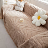 Thick Plush Jacquard Velvet Throw Blanket on Sofa, Sofa Slipcovers and Sectional Sofa Covers - Ornate Home