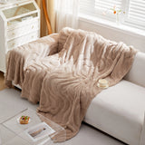 Thick Plush Jacquard Velvet Throw Blanket on Sofa, Sofa Slipcovers and Sectional Sofa Covers - Ornate Home