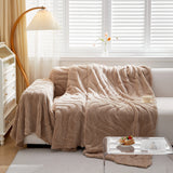Thick Plush Jacquard Velvet Throw Blanket on Sofa, Sofa Slipcovers and Sectional Sofa Covers - Ornate Home