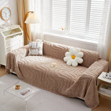 Thick Plush Jacquard Velvet Throw Blanket on Sofa, Sofa Slipcovers and Sectional Sofa Covers - Ornate Home
