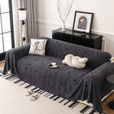 Thick Plush Sofa Cover Throw for Couch, 3D Textured Herringbone Washable Slipcover - Ornate Home