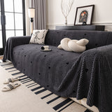 Thick Plush Sofa Cover Throw for Couch, 3D Textured Herringbone Washable Slipcover - Ornate Home