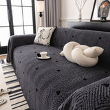 Thick Plush Sofa Cover Throw for Couch, 3D Textured Herringbone Washable Slipcover - Ornate Home