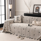 Thick Plush Sofa Cover Throw for Couch, 3D Textured Herringbone Washable Slipcover - Ornate Home