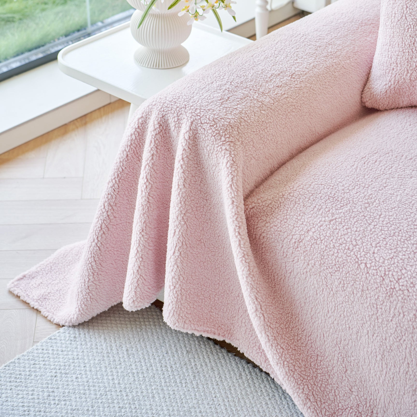Thick Sherpa Fleece Sofa Protector Cover Stylish Durable Slipcovers for Couches and Chairs - Ornate Home