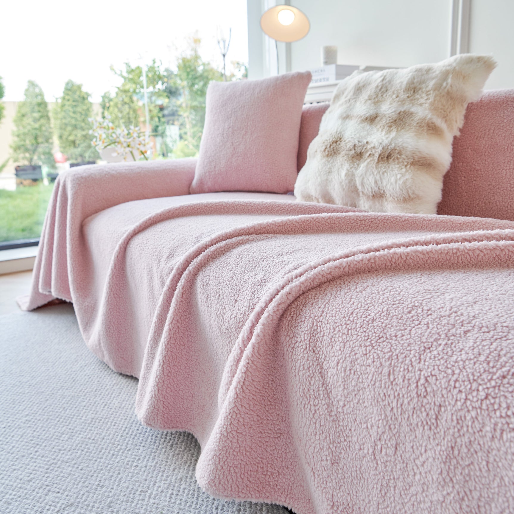 Thick Sherpa Fleece Sofa Protector Cover Stylish Durable Slipcovers for Couches and Chairs - Ornate Home