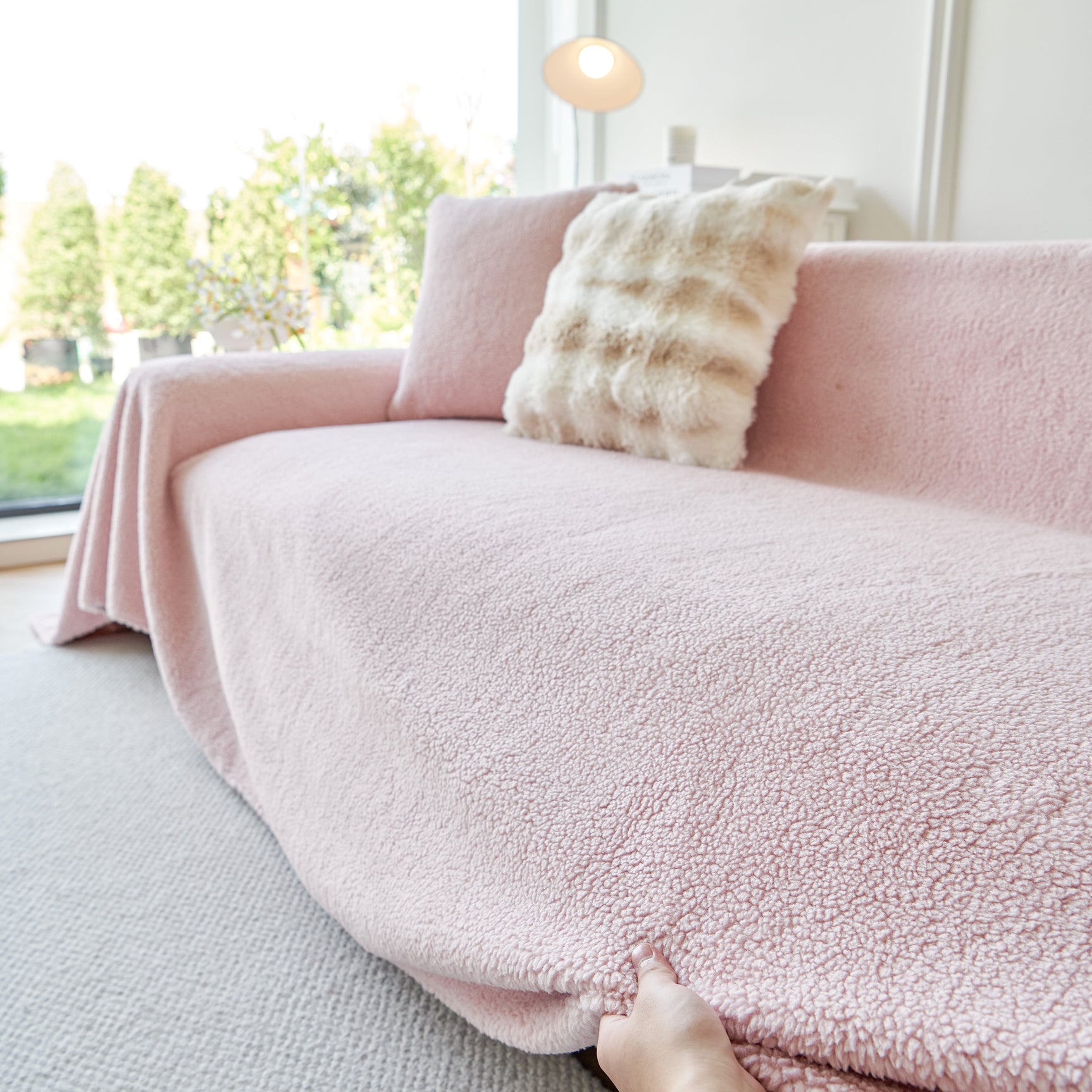 Thick Sherpa Fleece Sofa Protector Cover Stylish Durable Slipcovers for Couches and Chairs - Ornate Home