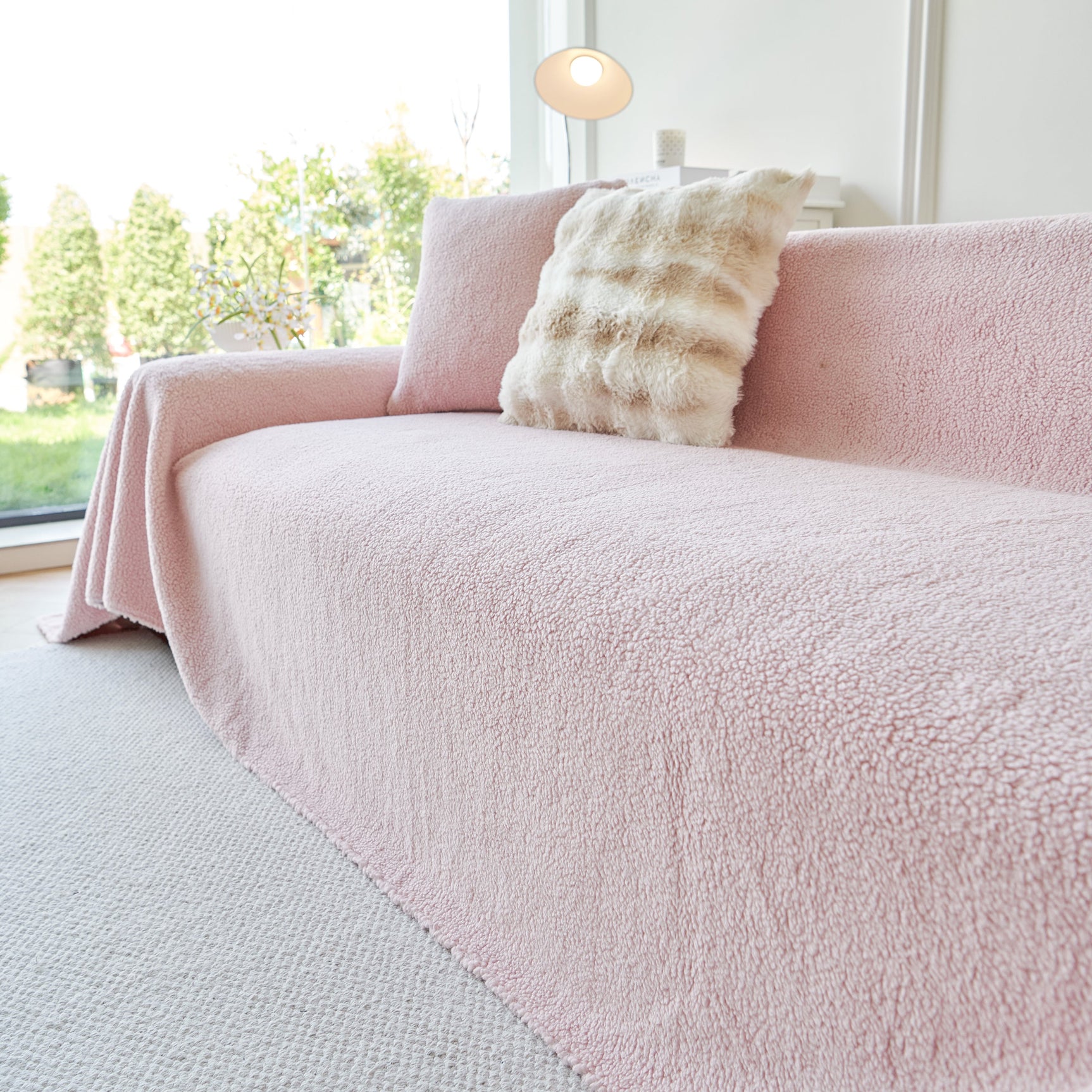 Thick Sherpa Fleece Sofa Protector Cover Stylish Durable Slipcovers for Couches and Chairs - Ornate Home