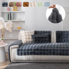 Thick Sofa Cushion Solid Color Faux Fur Fluffy Sofa Cushion Non-Slip Couch Covers - Ornate Home