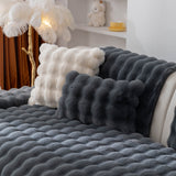 Thick Sofa Cushion Solid Color Faux Fur Fluffy Sofa Cushion Non-Slip Couch Covers - Ornate Home