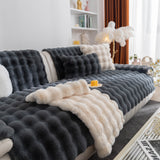 Thick Sofa Cushion Solid Color Faux Fur Fluffy Sofa Cushion Non-Slip Couch Covers - Ornate Home