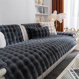 Thick Sofa Cushion Solid Color Faux Fur Fluffy Sofa Cushion Non-Slip Couch Covers - Ornate Home