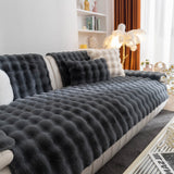 Thick Sofa Cushion Solid Color Faux Fur Fluffy Sofa Cushion Non-Slip Couch Covers - Ornate Home