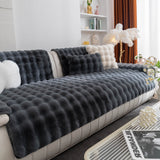 Thick Sofa Cushion Solid Color Faux Fur Fluffy Sofa Cushion Non-Slip Couch Covers - Ornate Home