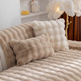 Thick Sofa Cushion Solid Color Faux Fur Fluffy Sofa Cushion Non-Slip Couch Covers - Ornate Home