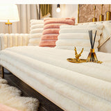 Thicken Faux Fur Rabbit Plush Sofa Cover Non-slip Slipcover Seat European Couch Cover Sofa Towel for Living Room Decor - Ornate Home