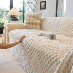Thickened 3D Plush Premium Living Spaces Couch Covers Soft and Warm Couch Protector Blanket - Ornate Home