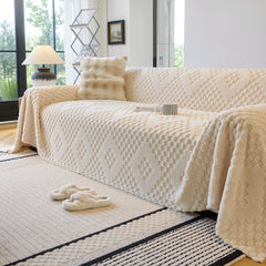 Thickened 3D Plush Premium Living Spaces Couch Covers Soft and Warm Couch Protector Blanket - Ornate Home