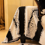 Thickened Coral Fleece Sofa Throw Cover Slipcover Warm Jacquard Cozy Couch Cover Blankets - Ornate Home