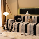 Thickened Coral Fleece Sofa Throw Cover Slipcover Warm Jacquard Cozy Couch Cover Blankets - Ornate Home