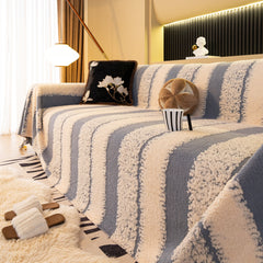 Thickened Coral Fleece Sofa Throw Cover Slipcover Warm Jacquard Cozy Couch Cover Blankets - Ornate Home